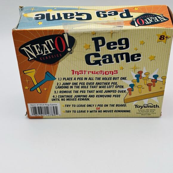 Neato Classics Wooden Peg Game Puzzle Brain Teaser Family Travel Toy Gift. NIB - Picture 5 of 8